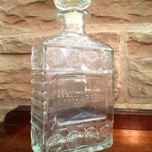 Rare Whiskey Liquor Decanter Bottle Glass Vintage Antique